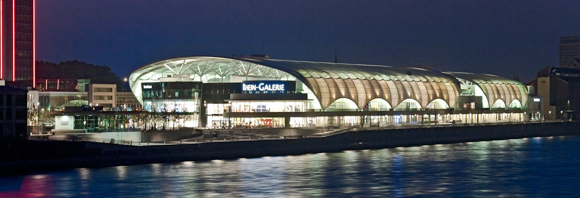 Das Einkaufszentrum Rhein-Galerie in Ludwigshafen ist eine Referenz der ABH Stromschienen GmbH